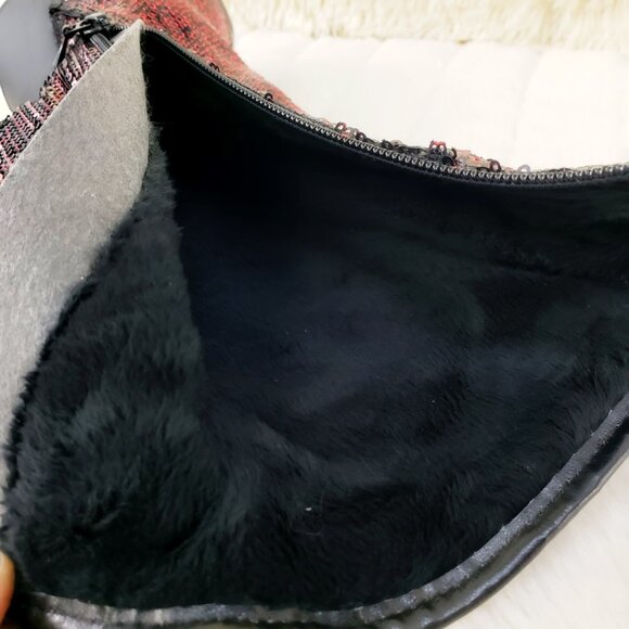 Pleaser Burgundy Sequin Slouch Shaft High Heel Platform Ankle Boots Delight 1008 - Picture 7 of 14